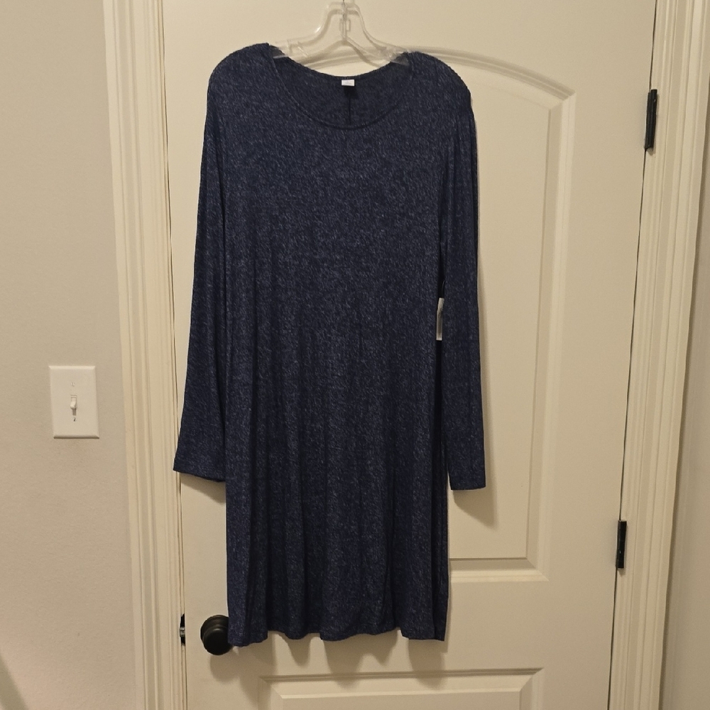 Elegant Blue Long Sleeve Dress